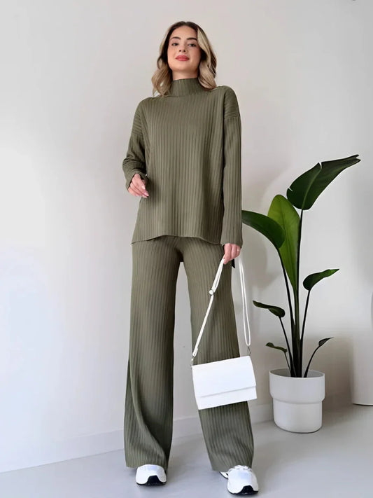 Sage Flow Wide-Leg Co - Ord Set